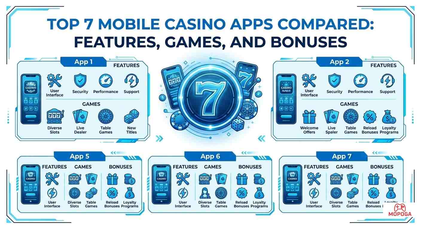 Top 7 Mobile Casino Apps Compared: Features, Games, and Bonuses